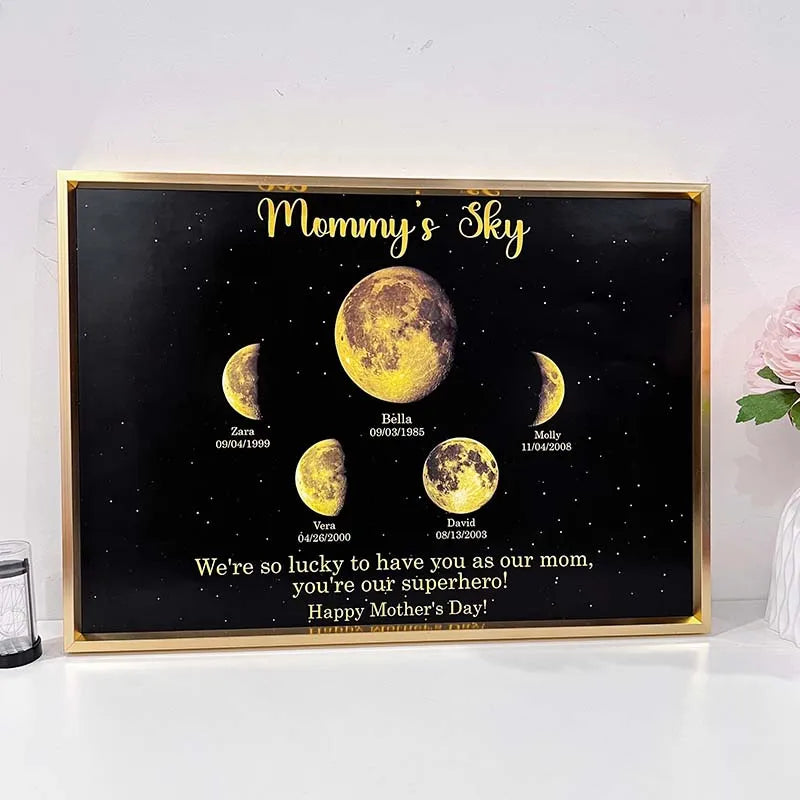 Encircling the moon Phase Frame -Mother's Day Gift