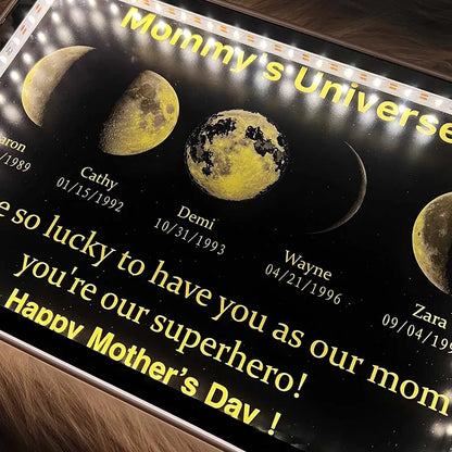 Multi Moon Moon Phase Mirror Lamp - Mothers'day Gift