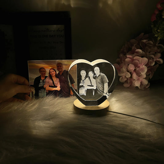 3D Heart Crystal Photo  - Mothers‘Day Gift